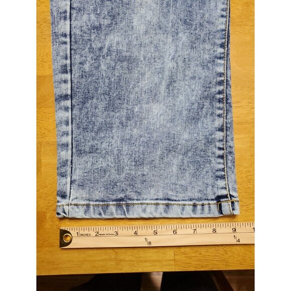 Marc Ecko Cut And Sew Mens Blue Denim Jeans Straight Fit Size 42x30 Baggy Y2K - Picture 3 of 12